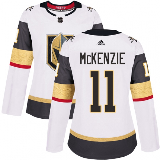 Women's Adidas Vegas Golden Knights #11 Curtis McKenzie Authentic White Away NHL Jersey - Ujersey