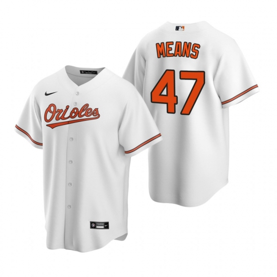 Men's Nike Baltimore Orioles #47 John Means White Home Stitched Baseball Jersey - Ujersey