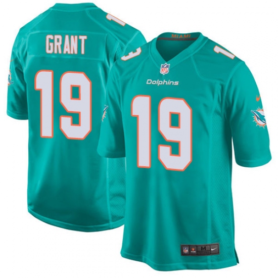 Men's Nike Miami Dolphins #19 Jakeem Grant Game Aqua Green Team Color NFL Jersey - Ujersey