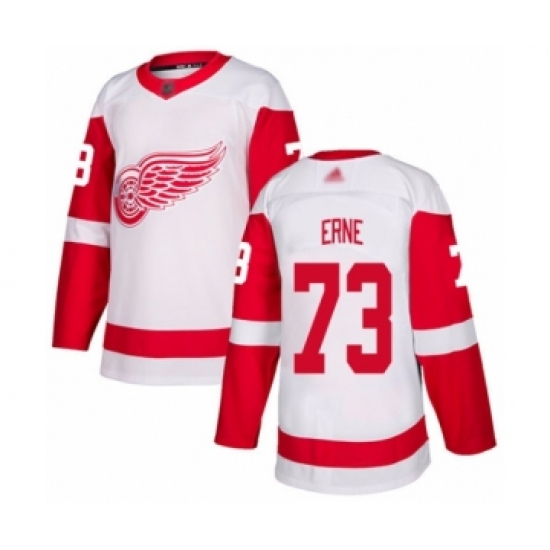Men's Detroit Red Wings #73 Adam Erne Authentic White Away Hockey Jersey - Ujersey