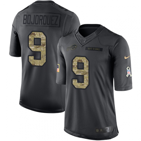 Youth Nike Buffalo Bills #9 Corey Bojorquez Limited Black 2016 Salute to Service NFL Jersey - Ujersey