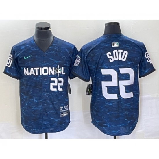 Men's Nike San Diego Padres #22 Juan Soto Royal 2023 All Star Cool Base Stitched Baseball Jersey - Ujersey