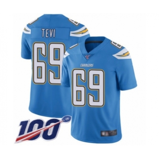 Youth Los Angeles Chargers #69 Sam Tevi Electric Blue Alternate Vapor Untouchable Limited Player 100th Season Football Jersey - Ujersey