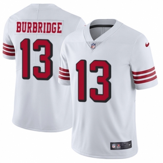 Youth Nike San Francisco 49ers #13 Aaron Burbridge Limited White Rush Vapor Untouchable NFL Jersey - Ujersey