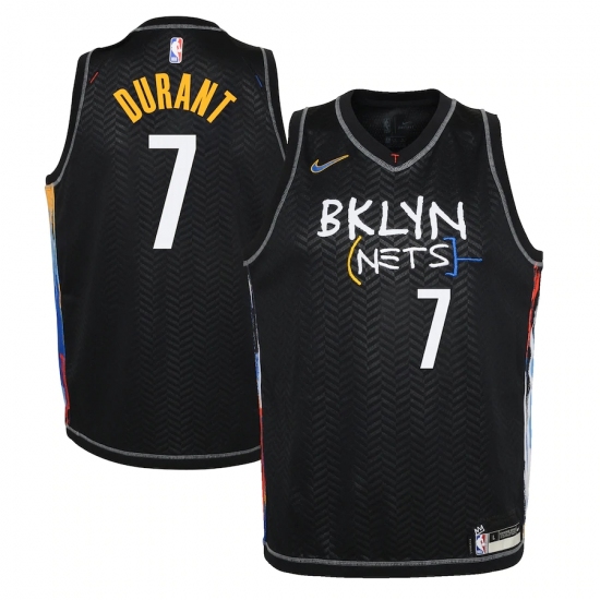 Youth Brooklyn Nets #7 Kevin Durant Nike Black 2020-21 Swingman Jersey - Ujersey