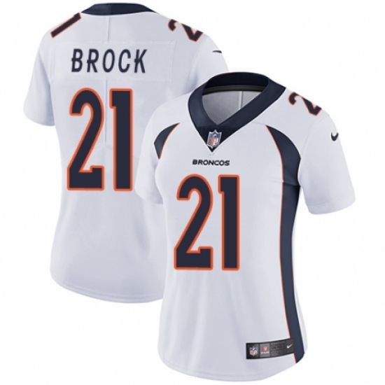Women's Nike Denver Broncos #21 Tramaine Brock White Vapor Untouchable Limited Player NFL Jersey - Ujersey