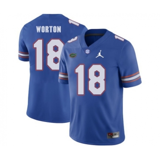 Florida Gators 18 C.J. Worton Blue College Football Jersey - Ujersey