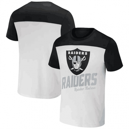 Men's Las Vegas Raiders Cream Black X Darius Rucker Collection Colorblocked T Shirt - Ujersey