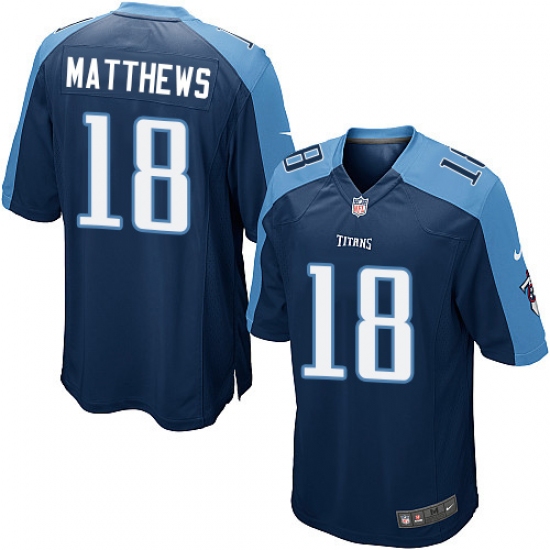 Men's Nike Tennessee Titans #18 Rishard Matthews Game Navy Blue Alternate NFL Jersey - Ujersey