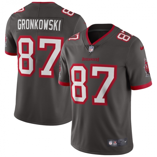 Men's Tampa Bay Buccaneers #87 Rob Gronkowski Nike Pewter Alternate Vapor Limited Jersey - Ujersey