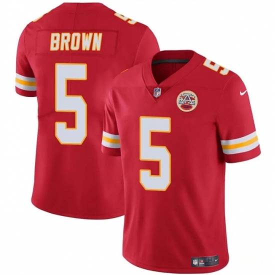 Men’s Kansas City Chiefs #5 Hollywood Brown Red Vapor Untouchable Limited Football Stitched Jersey - Ujersey