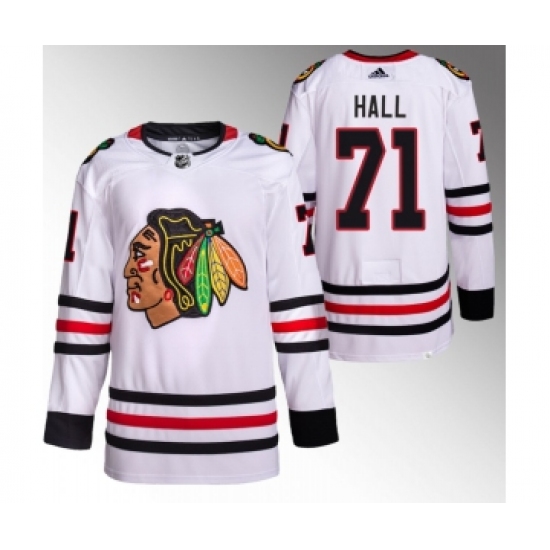 Men's Chicago Blackhawks #71 Taylor Hall White Stitched Hockey Jersey - Ujersey
