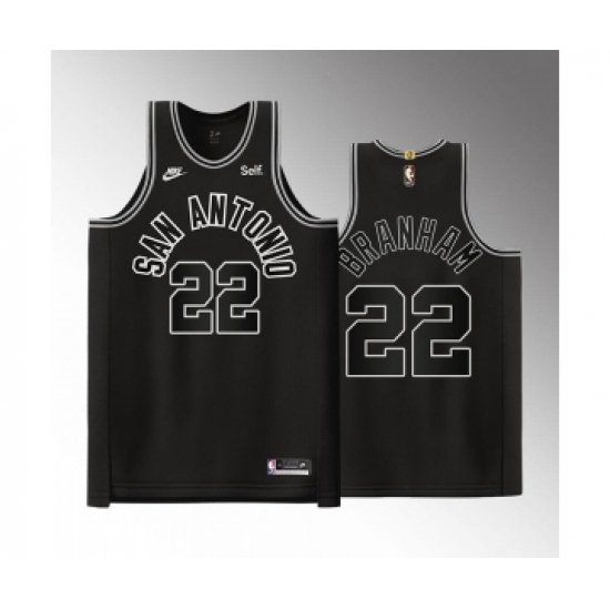 Men' San Antonio Spurs #22 Malaki Branham Black Stitched Jersey - Ujersey