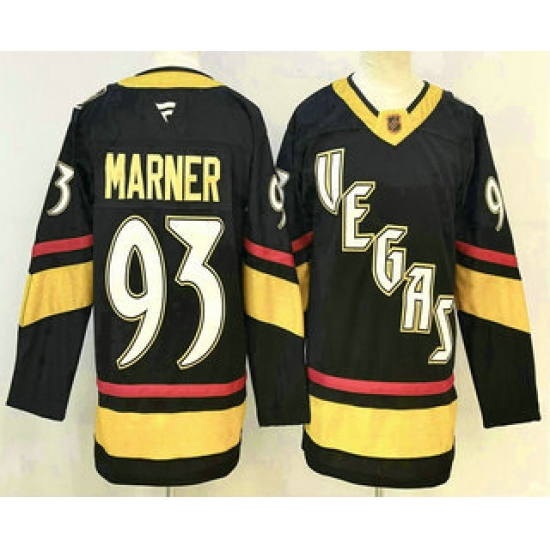 Men's Vegas Golden Knights #93 Mitch Marner Black Reverse Retro Authentic Jersey - Ujersey