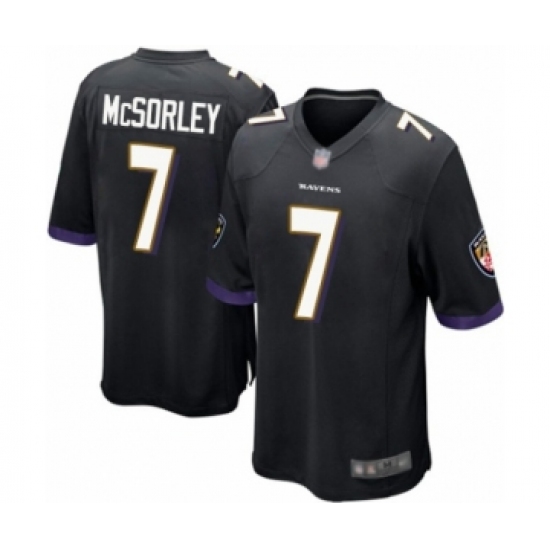 Men's Baltimore Ravens #7 Trace McSorley Game Black Alternate Football Jersey - Ujersey