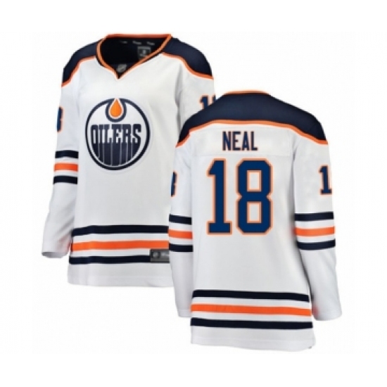 Women's Edmonton Oilers #18 James Neal Authentic White Away Fanatics Branded Breakaway Hockey Jersey - Ujersey