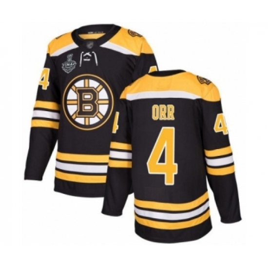 Youth Boston Bruins #4 Bobby Orr Authentic Black Home 2019 Stanley Cup Final Bound Hockey Jersey