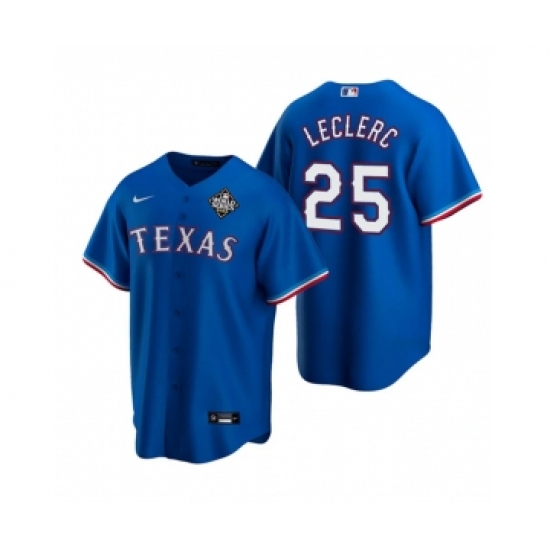 Men's Texas Rangers #25 José Leclerc Royal 2023 World Series Stitched Baseball Jersey - Ujersey