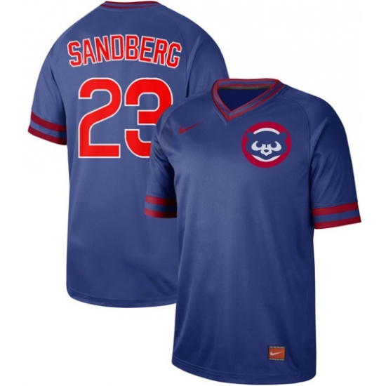 Men's Nike Chicago Cubs #23 Ryne Sandberg Royal Authentic Cooperstown Collection Stitched Baseball Jersey - Ujersey