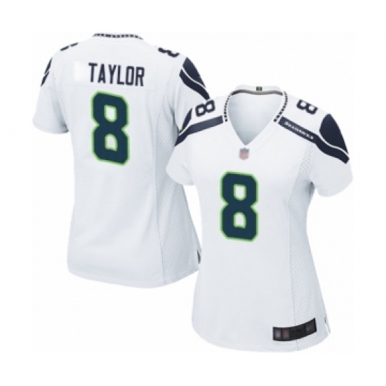 Women's Seattle Seahawks #8 Jamar Taylor Game White Football Jersey - Ujersey