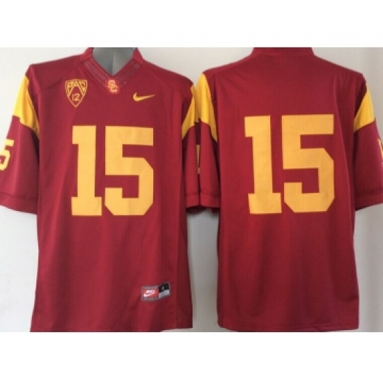 USC Trojans #15 Red College Jersey - Ujersey