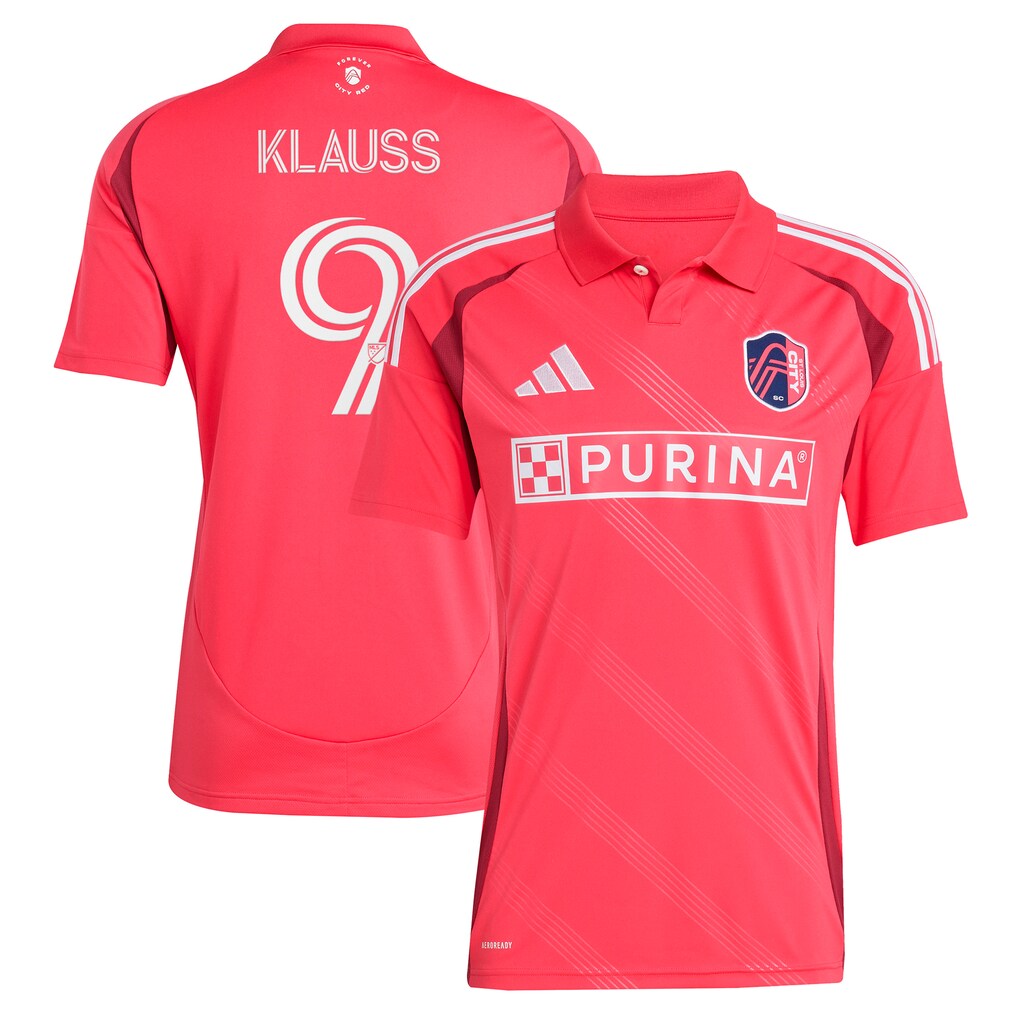 Men's St. Louis City SC João Klauss adidas Red 2025 Forever CITY Red Replica Player Jersey - Ujersey