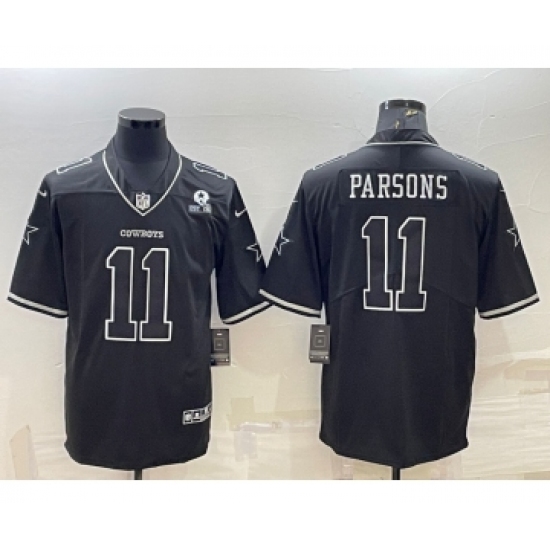 Men's Dallas Cowboys #11 Micah Parsons Black With 1960 Patch Limited Stitched Football Jersey - Ujersey