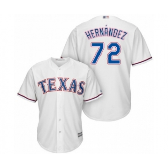 Youth Texas Rangers #72 Jonathan Hernandez Authentic White Home Cool Base Baseball Player Jersey