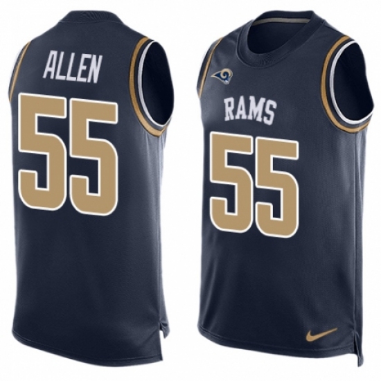 Men's Nike Los Angeles Rams #55 Brian Allen Limited Navy Blue Player Name & Number Tank Top NFL Jersey - Ujersey