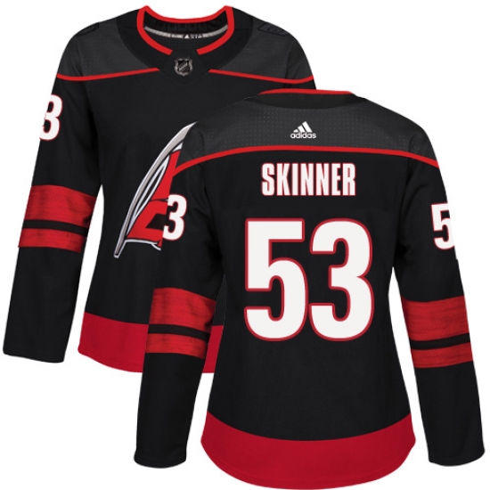Women's Adidas Carolina Hurricanes #53 Jeff Skinner Authentic Black Alternate NHL Jersey - Ujersey