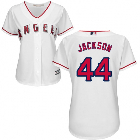 Women's Majestic Los Angeles Angels of Anaheim #44 Reggie Jackson Authentic White Home Cool Base MLB Jersey - Ujersey