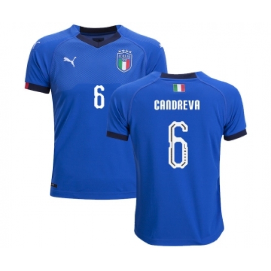 Italy #6 Candreva Home Kid Soccer Country Jersey