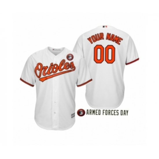 2019 Armed Forces Day Custom Baltimore Orioles White Cool Base Jersey - Ujersey