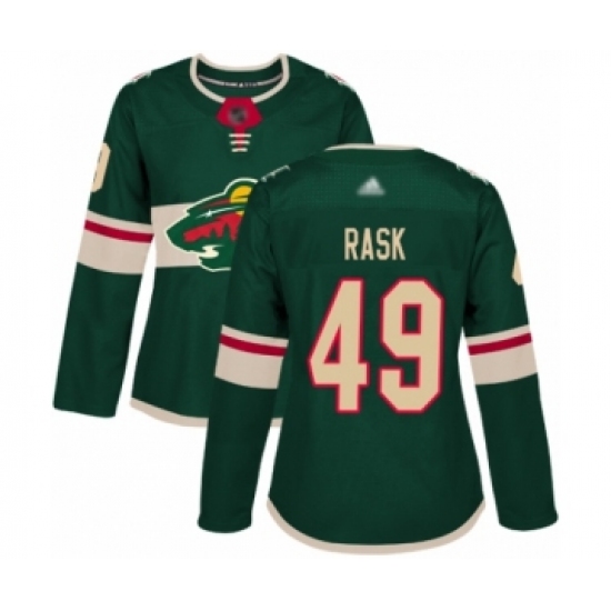 Women's Minnesota Wild #49 Victor Rask Authentic Green Home Hockey Jersey