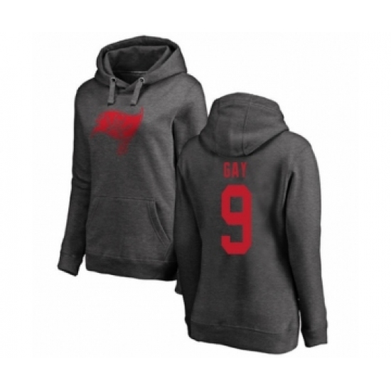 Football Women's Tampa Bay Buccaneers #9 Matt Gay Ash One Color Pullover Hoodie - Ujersey