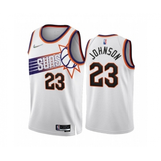Men's Phoenix Suns #23 Cameron Johnson 2022-23 White 75th Anniversary Association Edition Stitched Jersey - Ujersey