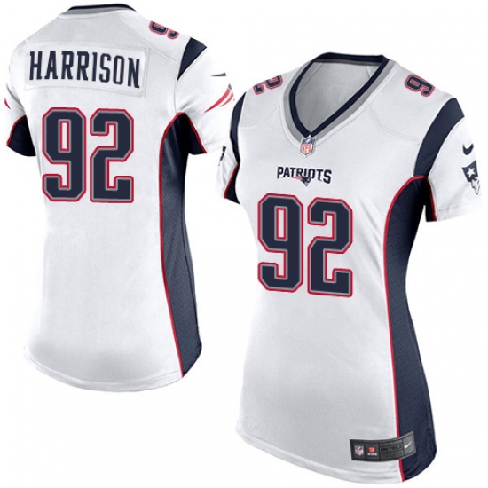 Women's Nike New England Patriots #92 James Harrison Game White NFL Jersey - ujerseystore