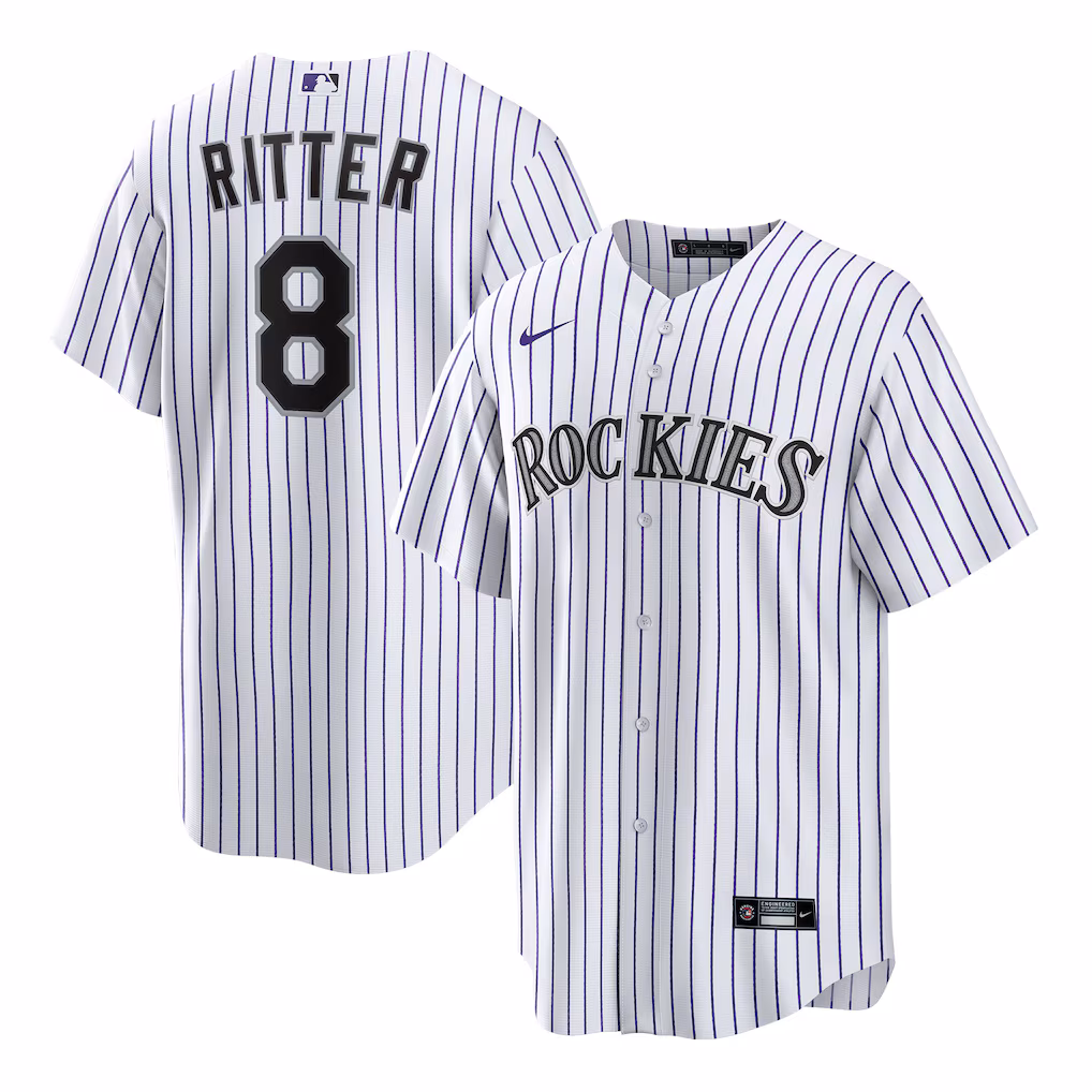 Men's Colorado Rockies Ryan Ritter Nike White Home Replica Jersey - Vujersey Los Angeles Rams
