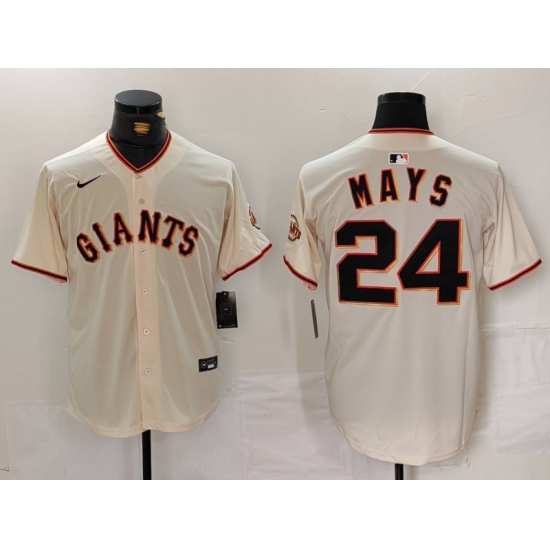 Men's San Francisco Giants #24 Willie Mays Cream 2024 Home Limited Stitched Baseball Jersey - Ujersey