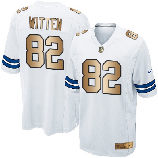 Youth Nike Dallas Cowboys #82 Jason Witten Elite White/Gold NFL Jersey - Ujersey
