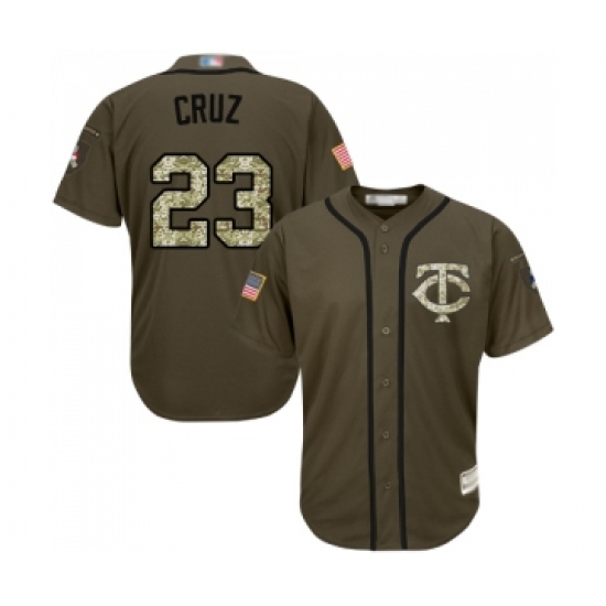 Men's Minnesota Twins #23 Nelson Cruz Authentic Green Salute to Service Baseball Jersey - Ujersey