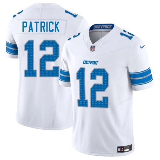 Men's Detroit Lions #12 Tim Patrick White 2025 F.U.S.E. Vapor Limited Football Stitched Jersey - Ujersey