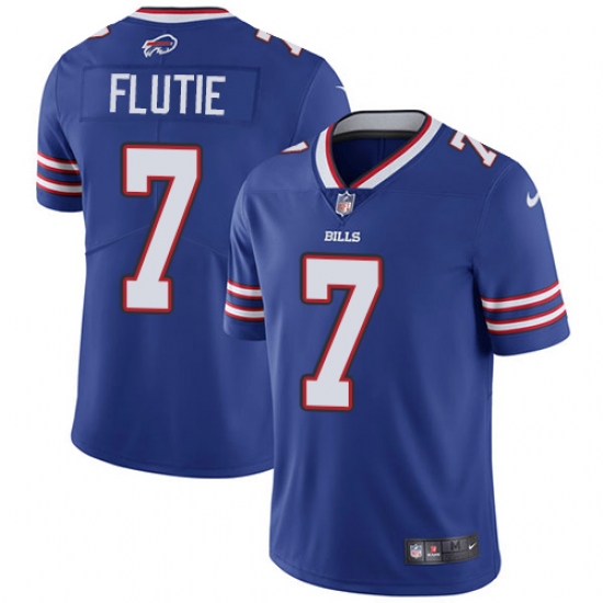 Men's Nike Buffalo Bills #7 Doug Flutie Royal Blue Team Color Vapor Untouchable Limited Player NFL Jersey - Ujersey