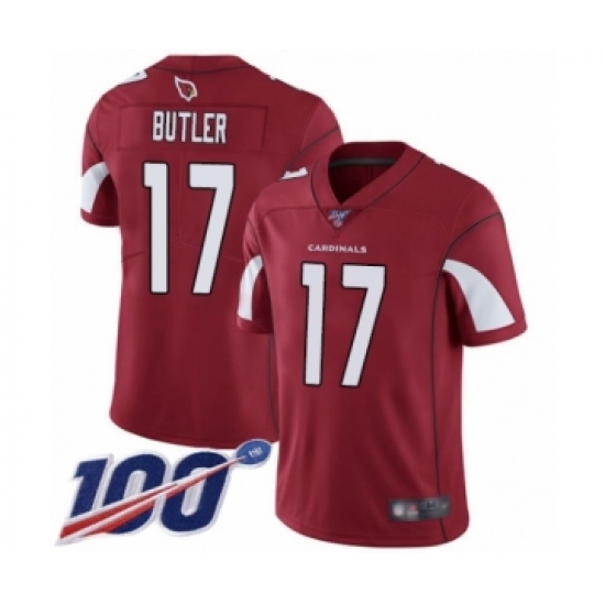 Men's Arizona Cardinals #17 Hakeem Butler Red Team Color Vapor Untouchable Limited Player 100th Season Football Jersey - Ujersey