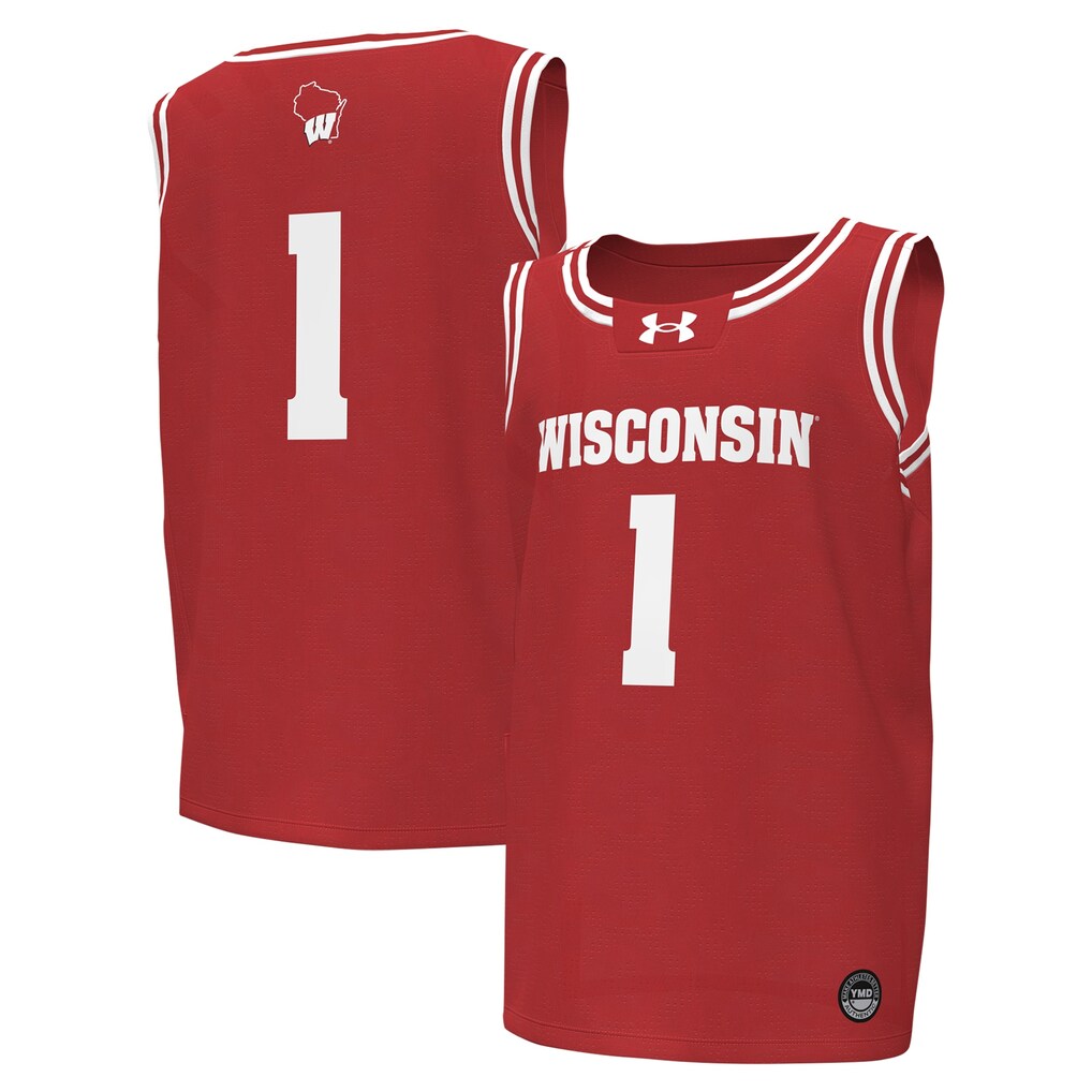 Youth Under Armour #1 Red Wisconsin Badgers Replica Basketball Jersey - U-jersey
