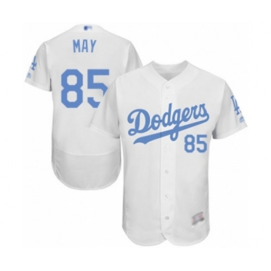 Men's Los Angeles Dodgers #85 Dustin May Authentic White 2016 Father's Day Fashion Flex Base Baseball Player Jersey - Ujersey
