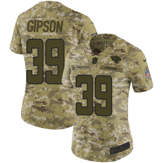 Women's Nike Jacksonville Jaguars #39 Tashaun Gipson Limited Camo 2018 Salute to Service NFL Jersey - Ujersey