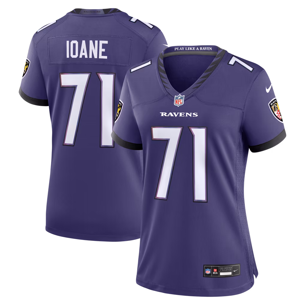 Women's Baltimore Ravens Olaivavega Ioane Nike Purple Team Game Jersey - Ujersey