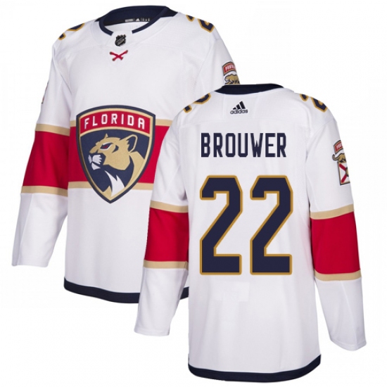 Men's Adidas Florida Panthers #22 Troy Brouwer Authentic White Away NHL Jersey - Ujersey
