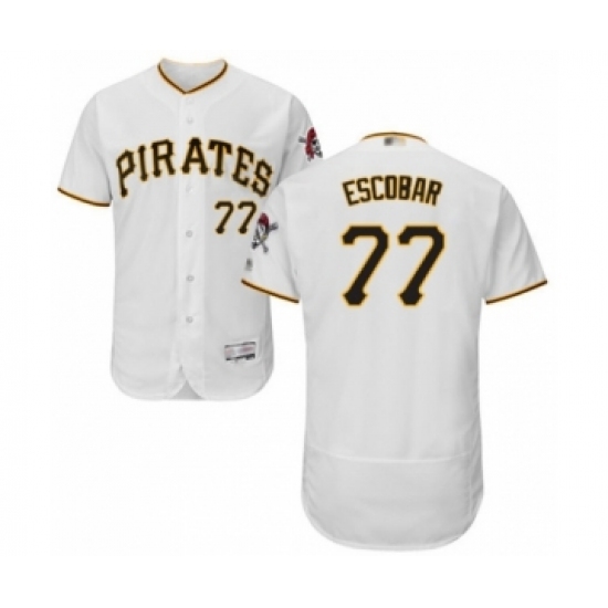 Men's Pittsburgh Pirates #77 Luis Escobar White Home Flex Base Authentic Collection Baseball Player Jersey - Ujersey